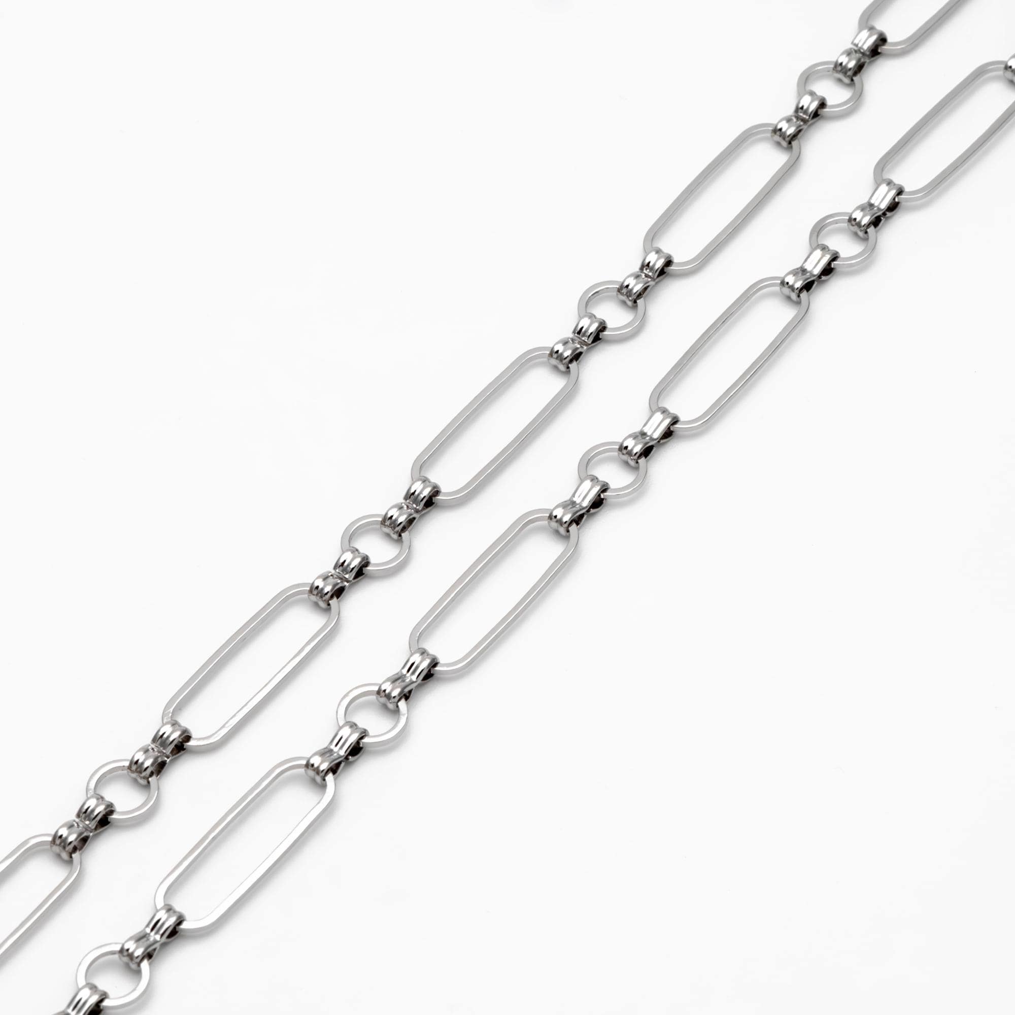 Long Oval Chains 6mm, 18K Gold plated Brass, Geometric Chain Findings Wholesale (#LK-435)/ 1 Meter=3.3 ft
